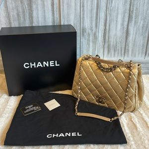 Rare Chanel Gold Sac Rabat Bag